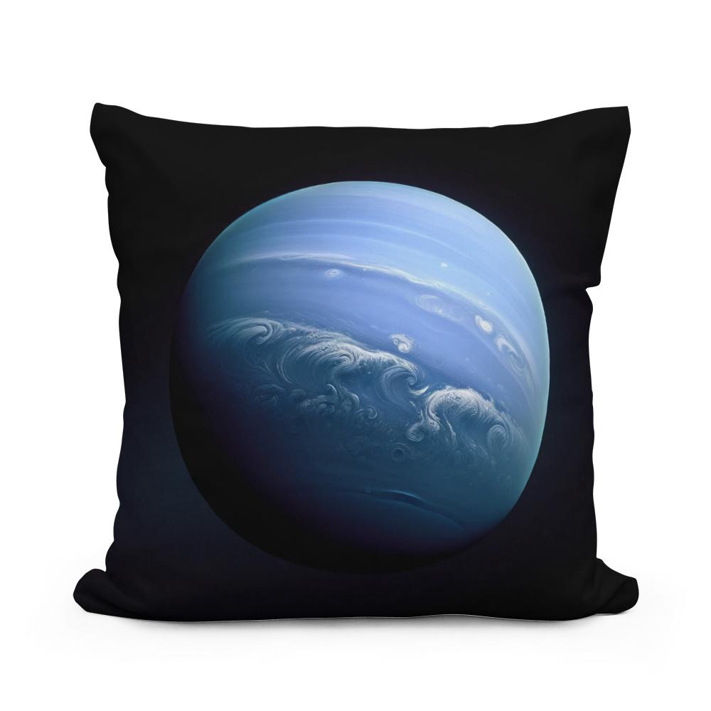 Neptune's Cosmic Enigma Cotton Cushion