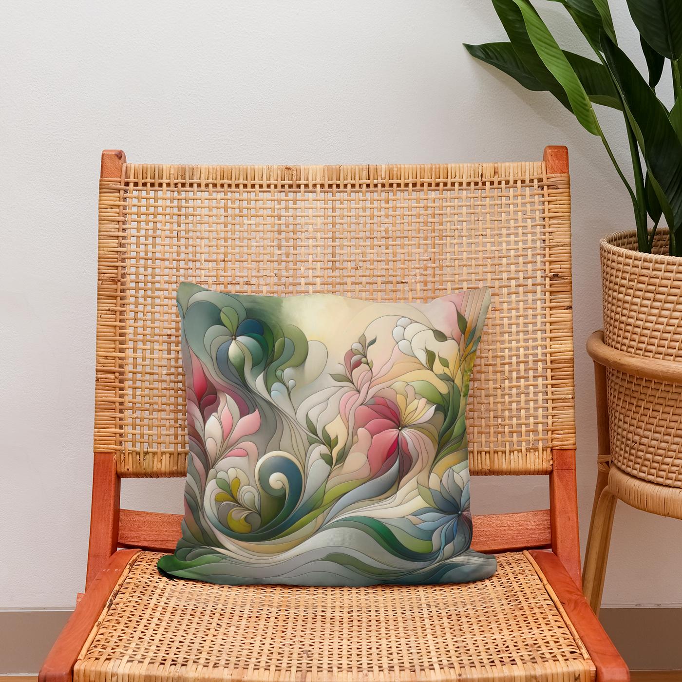 Blooming Abstraction Cotton Cushion