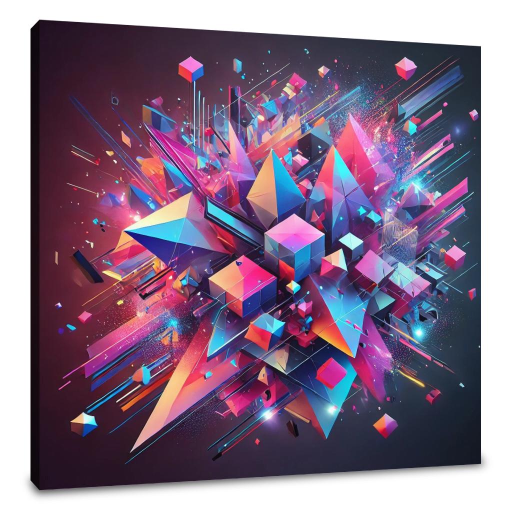Fractured Geometry Chaos Canvas