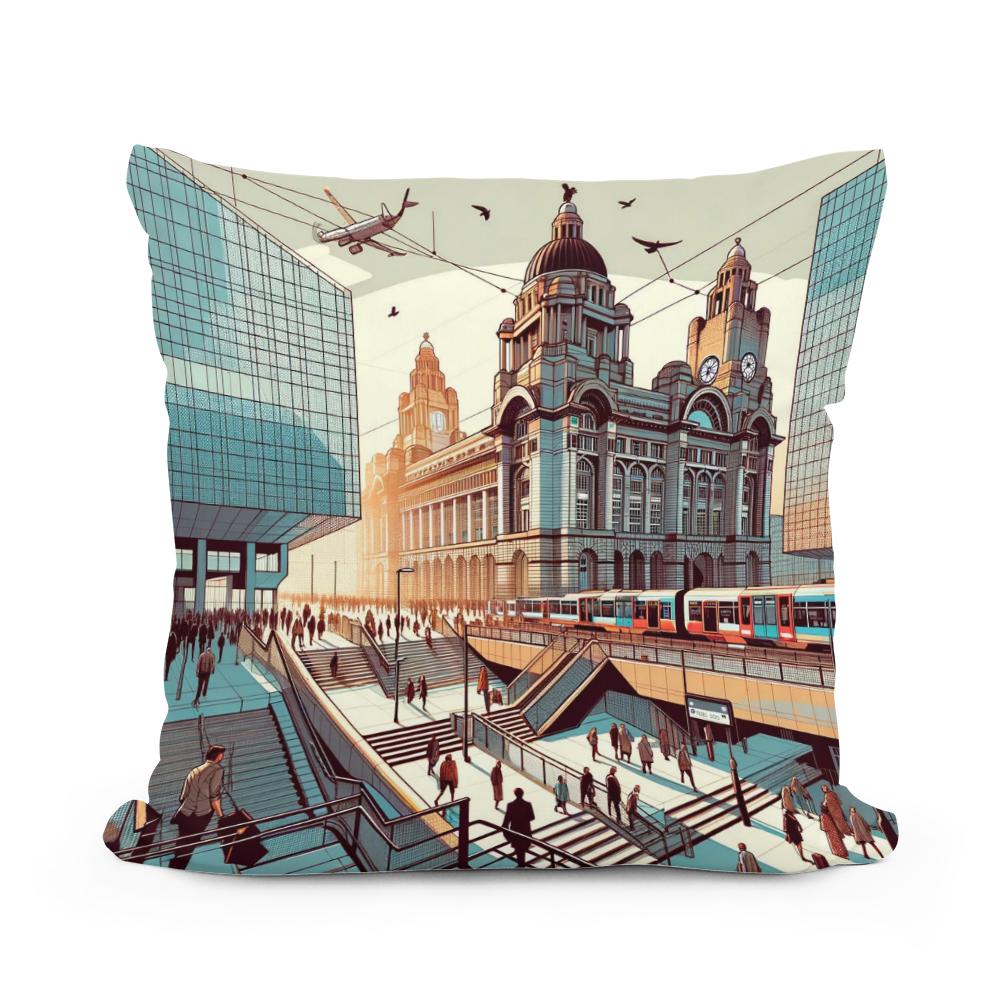 Liverpool Lime Street Nexus Cotton Cushion