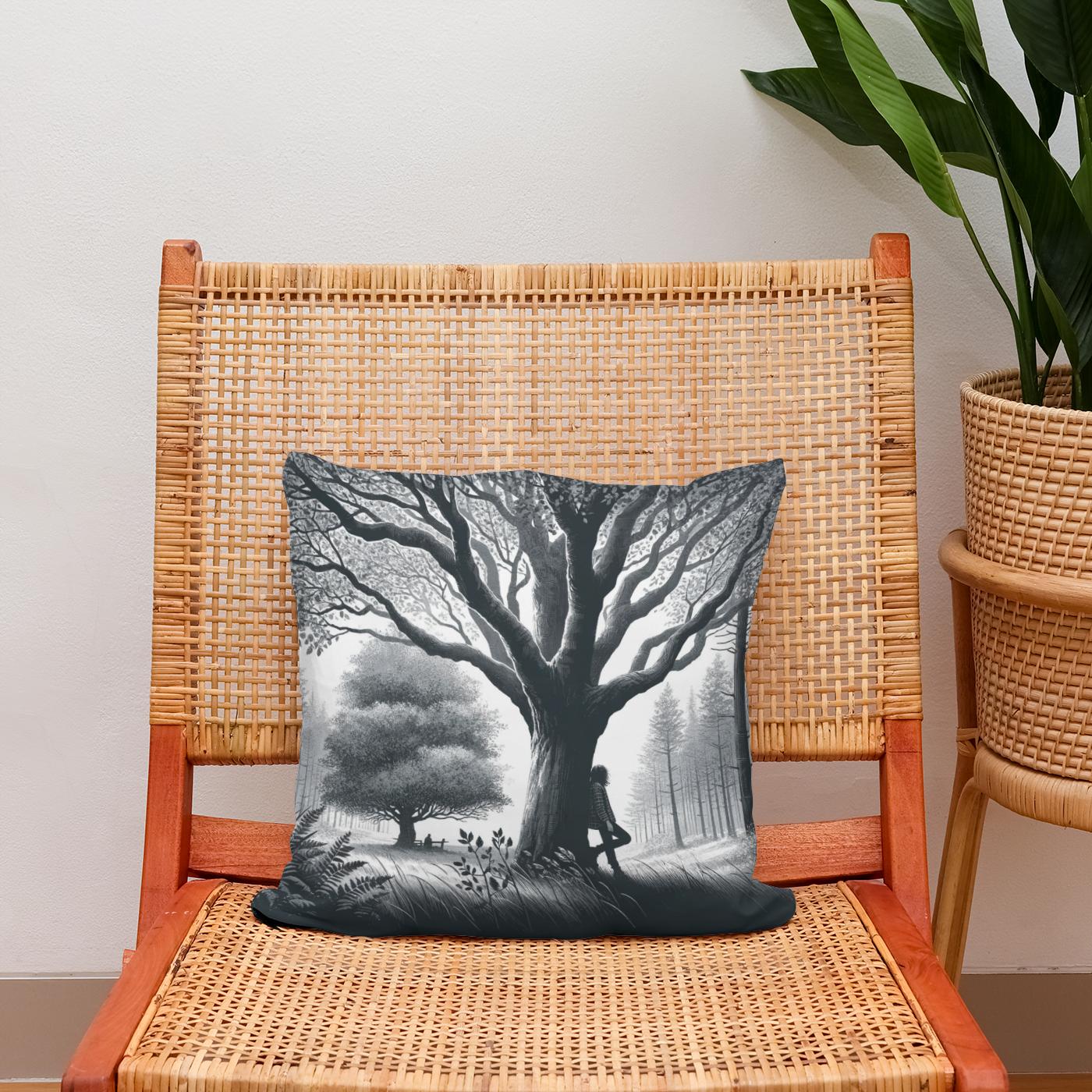 Silver Silhouettes Unite Cotton Cushion