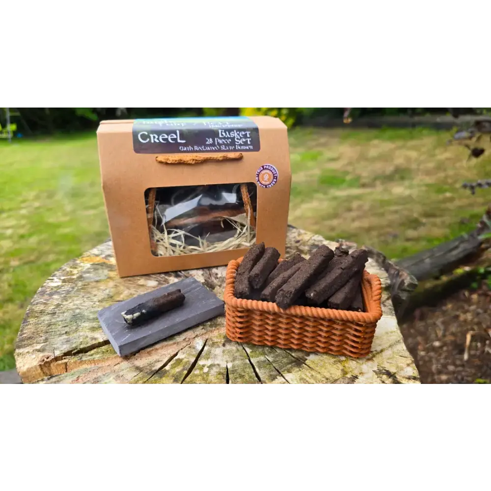 Irish Turf / Peat Incense 'Creel' Basket Set (24 pc) - The smell of Ancient Ireland