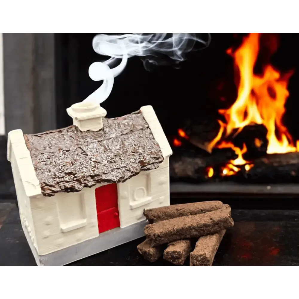 Irish Turf / Peat Incense Smoking Cottage Set