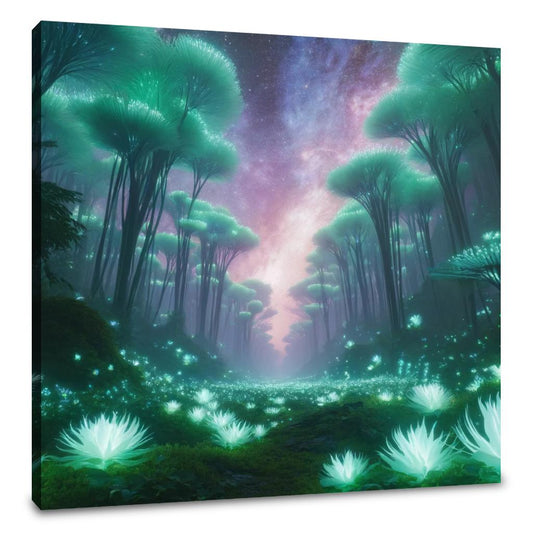 Bioluminescent Jungle Canvas