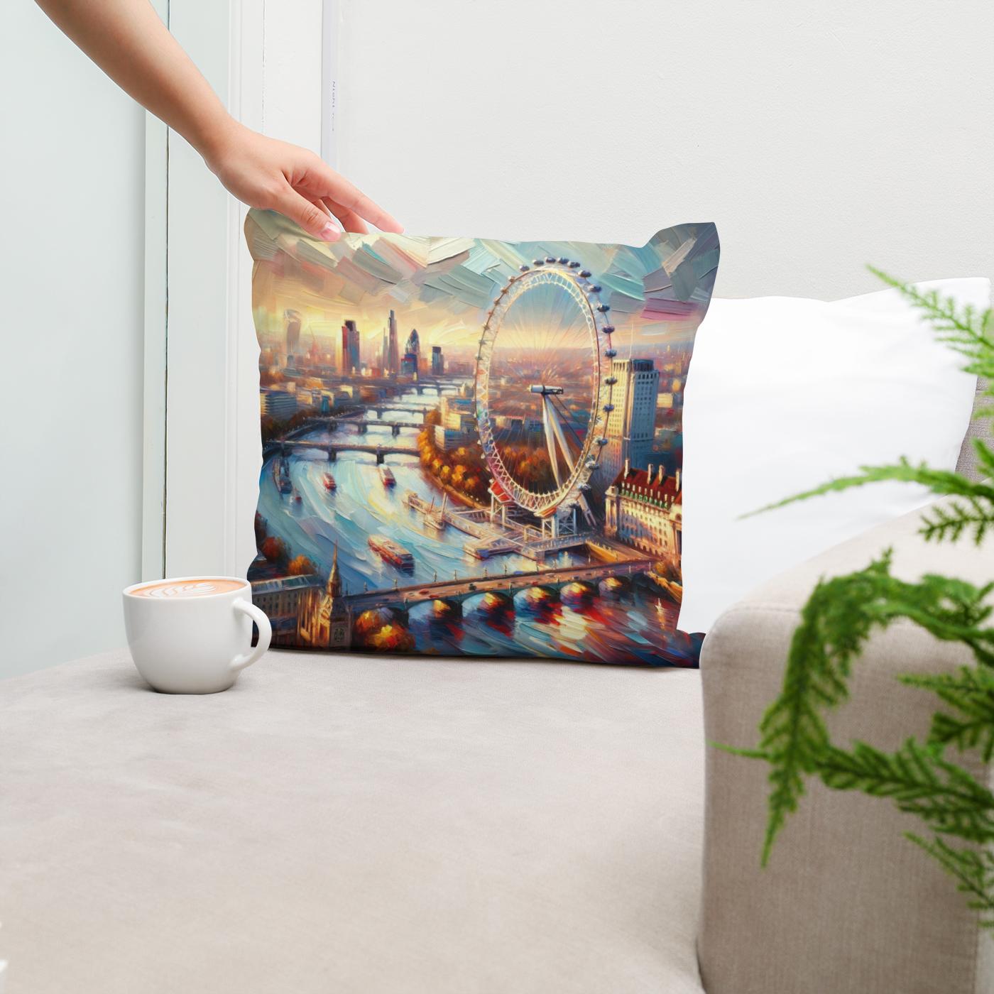 London Eye Impressionist Vista Cotton Cushion