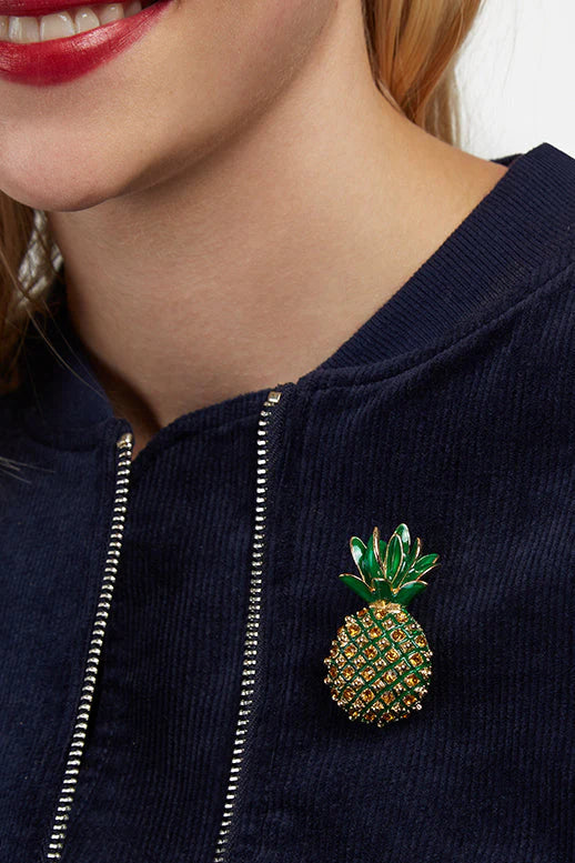 Ishma Pineapple Brooch Yellow