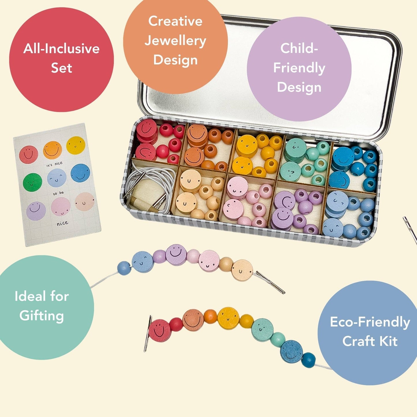 It’s Nice To Be Nice Bracelet Beading Gift Kit for Children