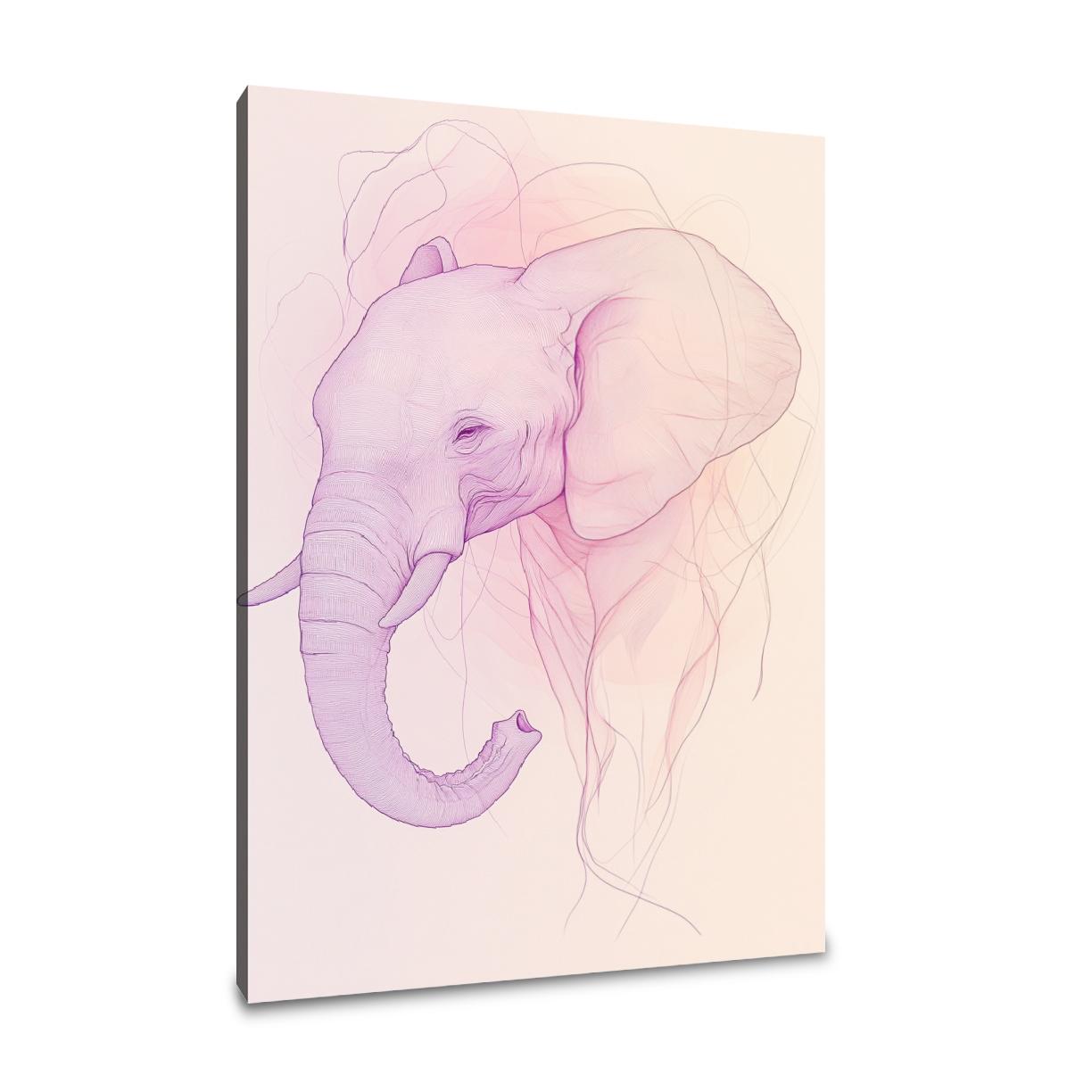 Pastel Elephant Elegance Canvas