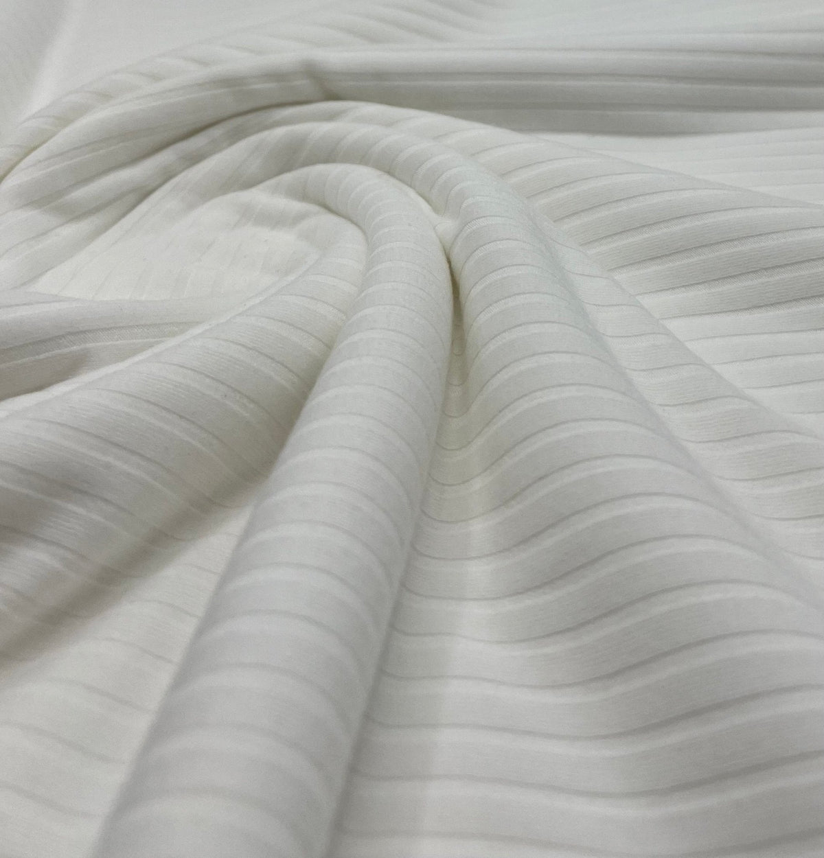 Ivory 8x4 Wide Rib Stretch Fabric