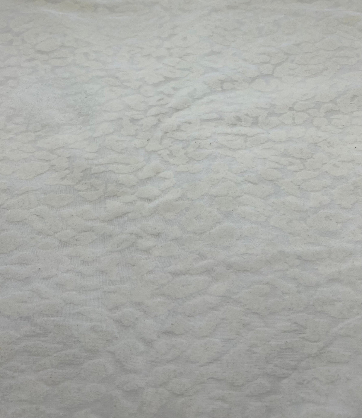 Ivory Cream Animal Embossed Mesh Fabric 2 Way Stretch
