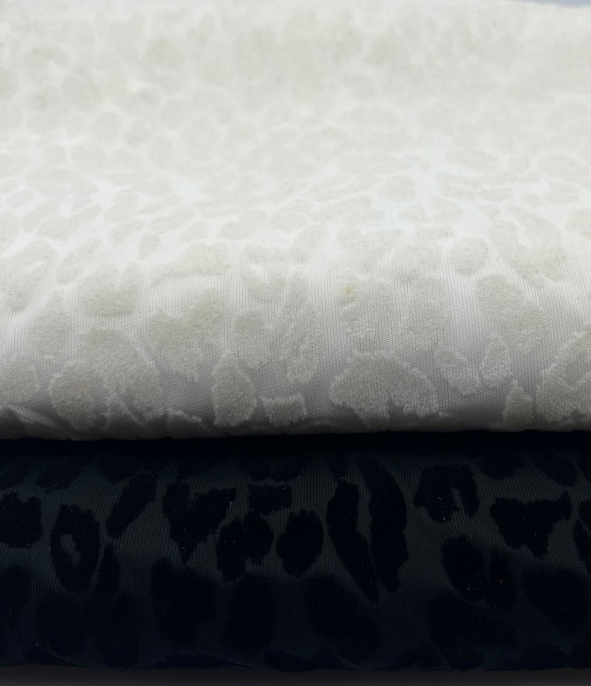 Ivory Cream Animal Embossed Mesh Fabric 2 Way Stretch