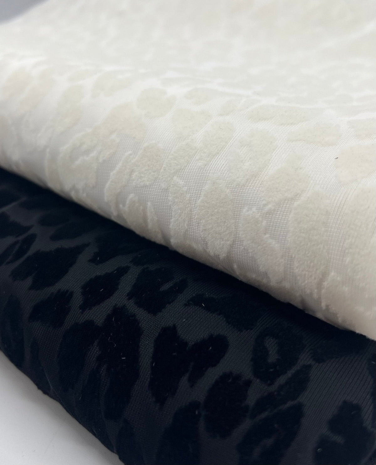 Ivory Cream Animal Embossed Mesh Fabric 2 Way Stretch