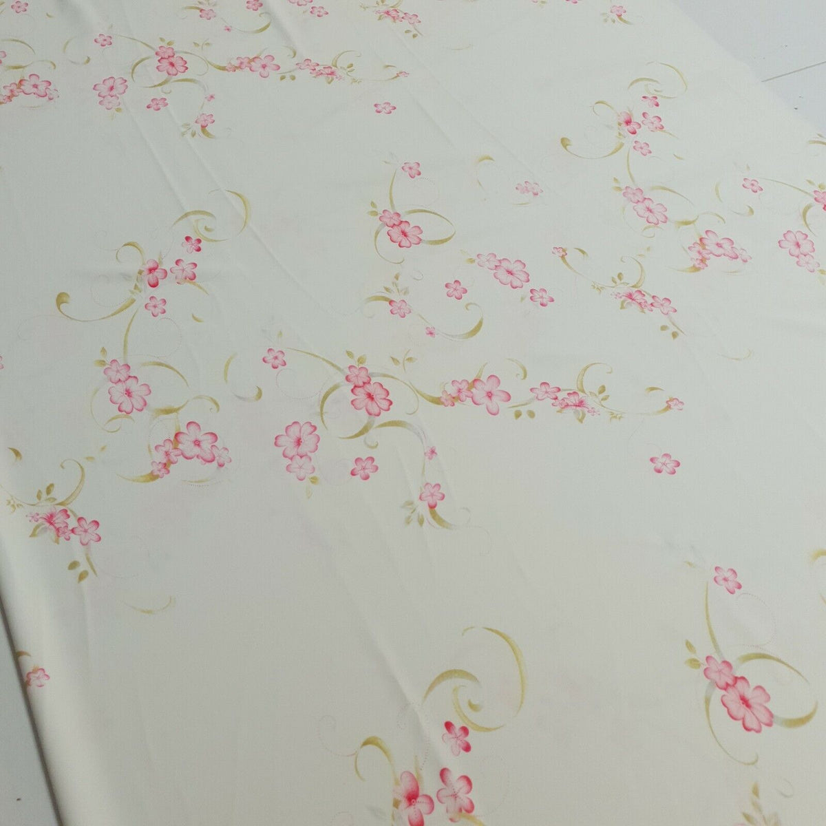 Ivory Pink Swirl Printed Scuba Crepe Jersey Fabric 4 Way Stretch