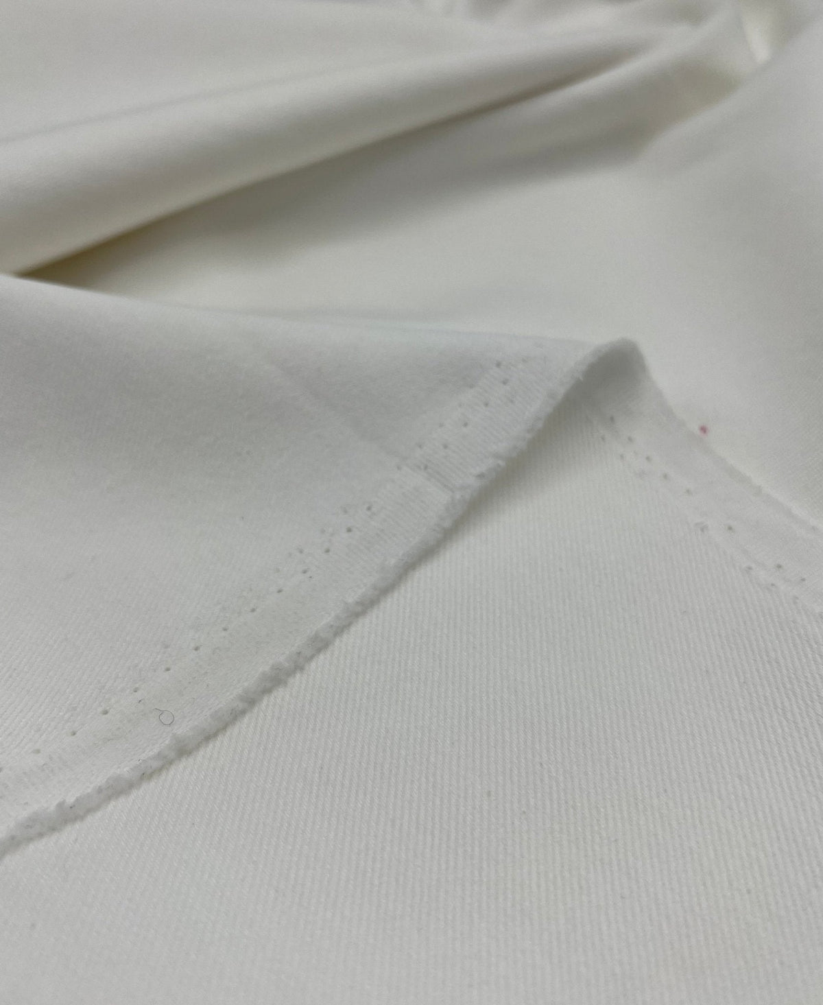 Ivory Plain Washed Stretch Denim 280GSM