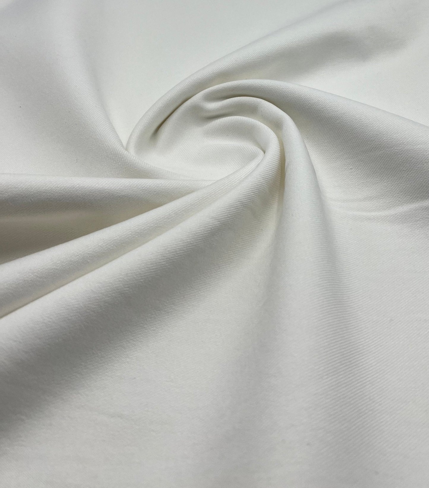 Ivory Plain Washed Stretch Denim 280GSM