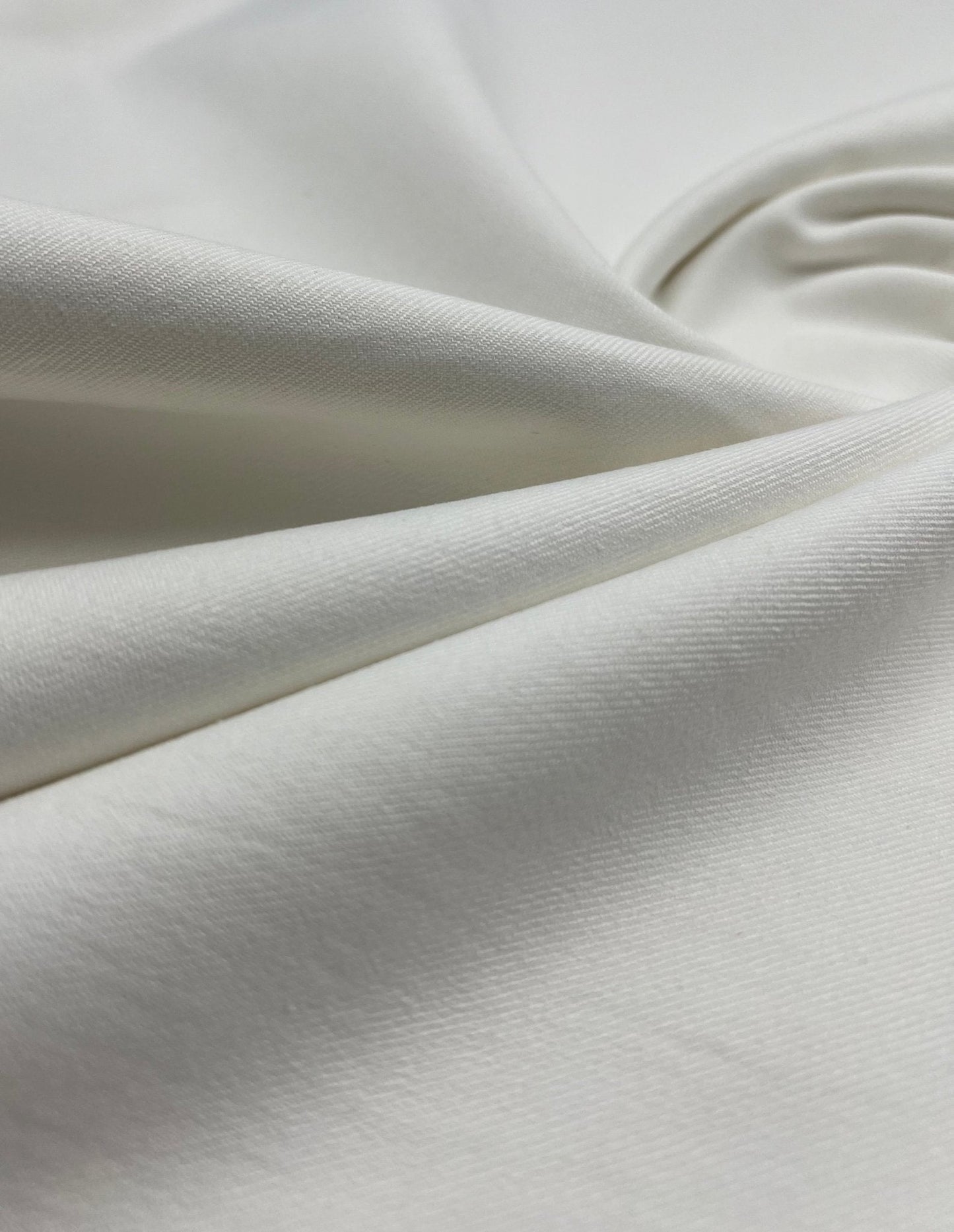 Ivory Plain Washed Stretch Denim 280GSM
