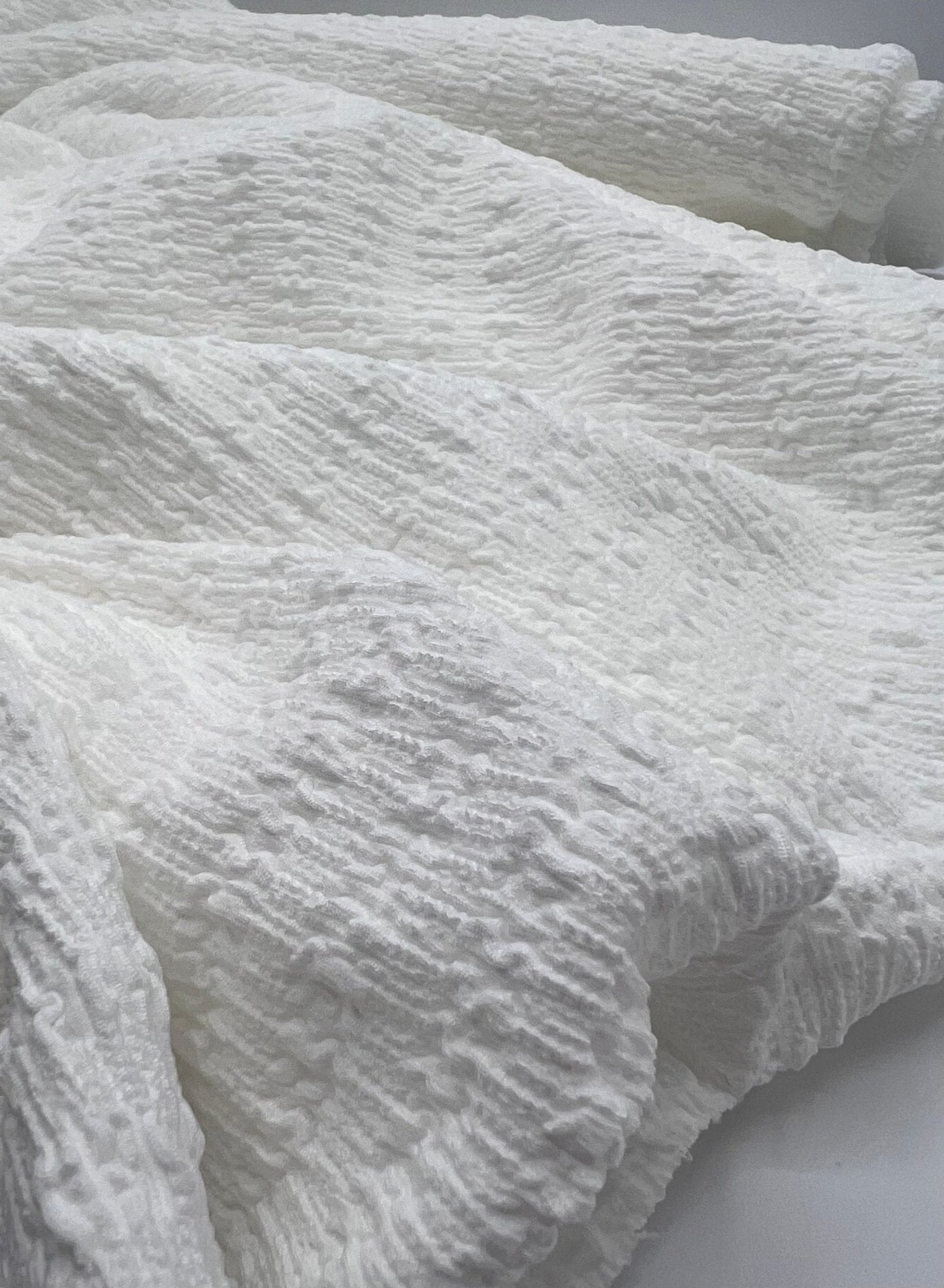 Ivory Popcorn Stretch Fabric