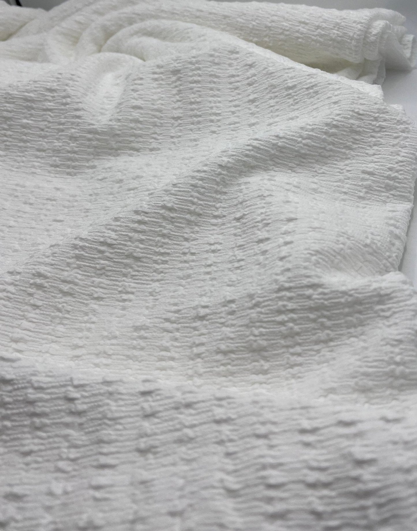 Ivory Popcorn Stretch Fabric