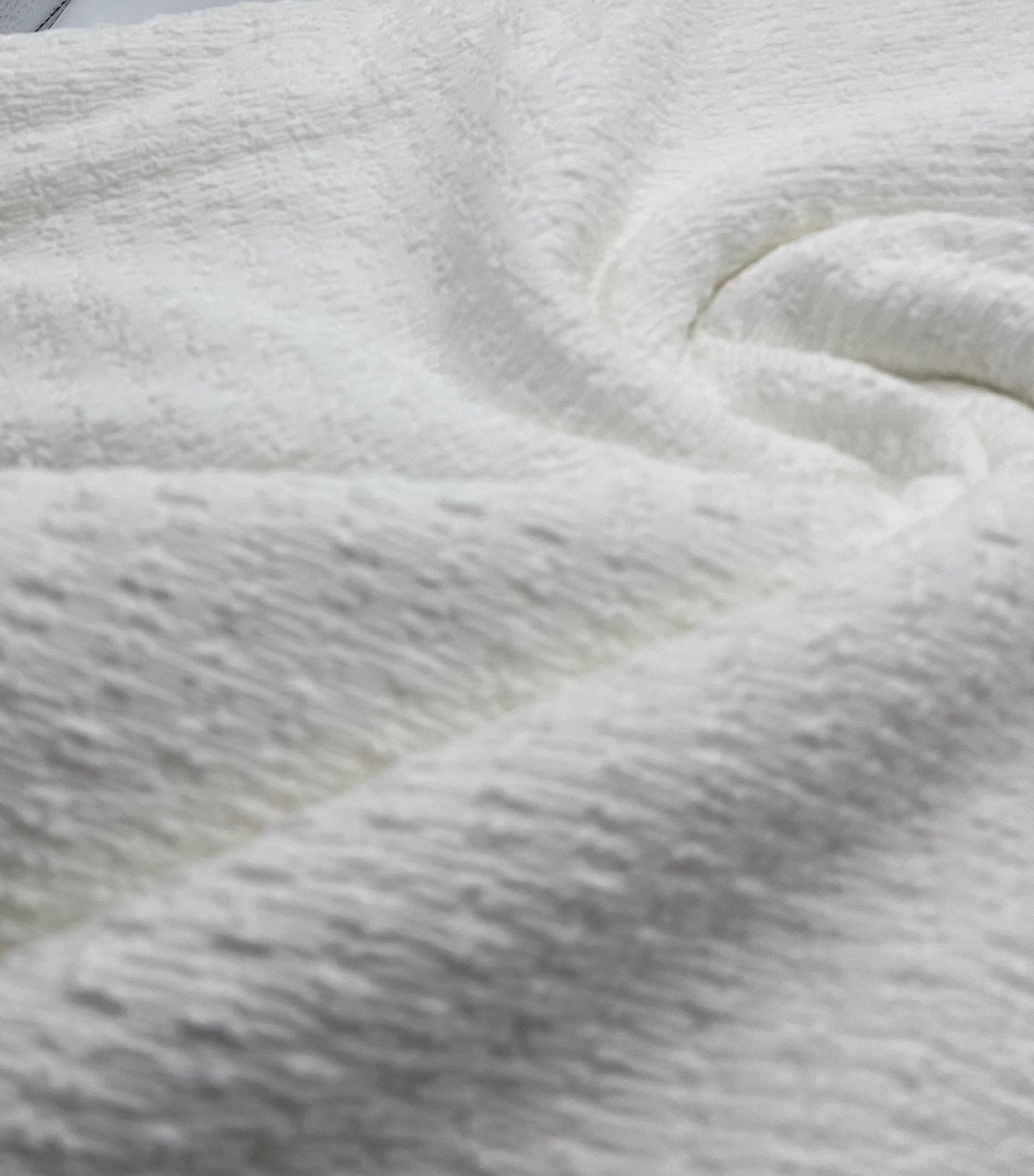 Ivory Popcorn Stretch Fabric
