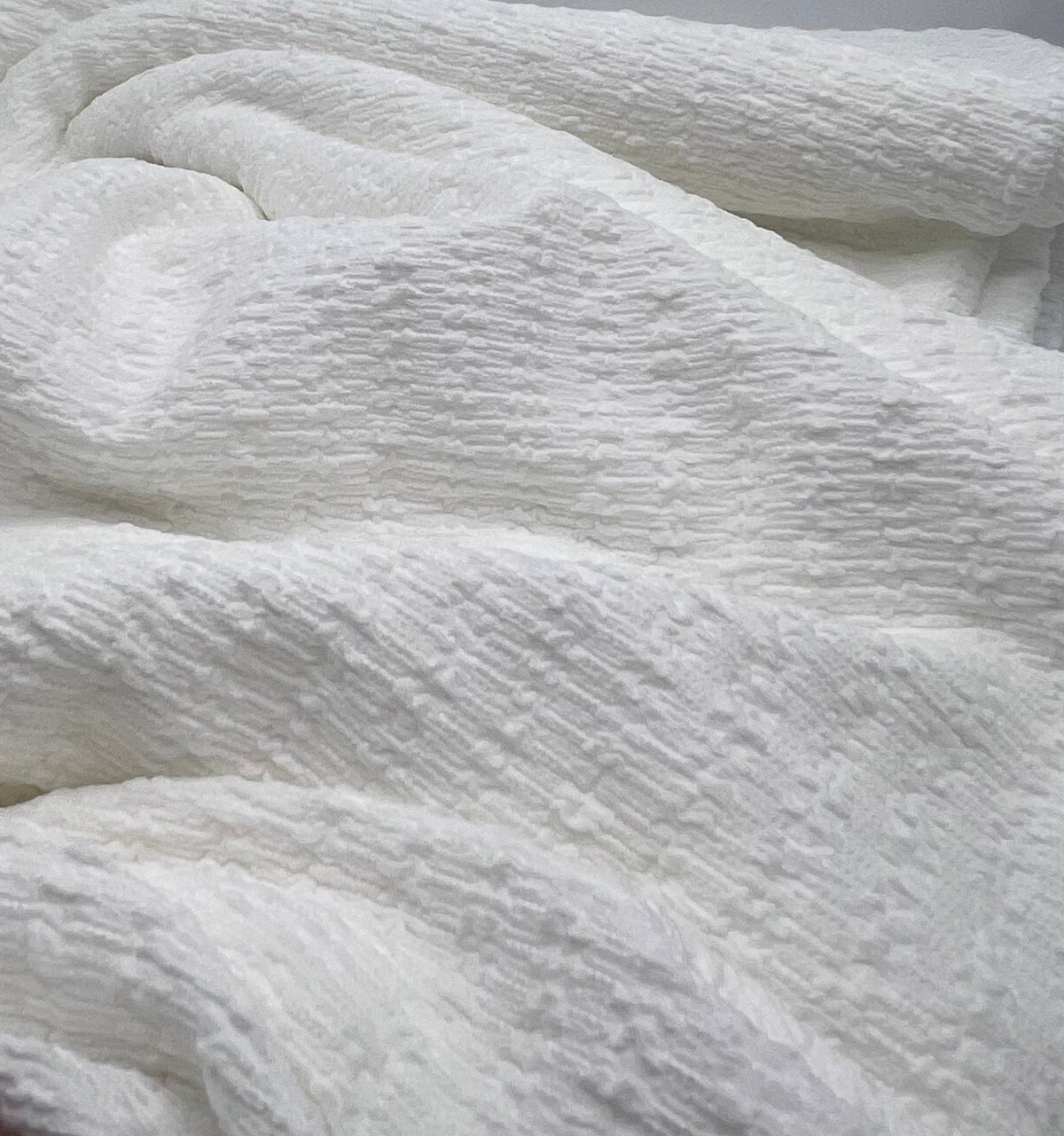 Ivory Popcorn Stretch Fabric