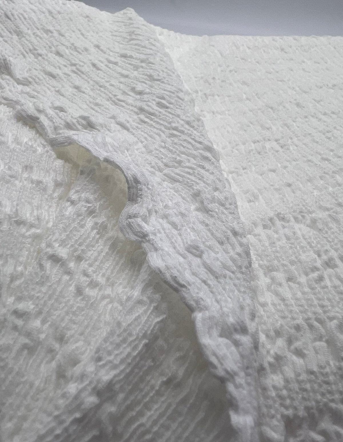 Ivory Popcorn Stretch Fabric