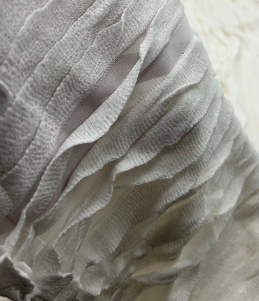 Ivory Ruffle Textured 4 Way Stretch Fabric