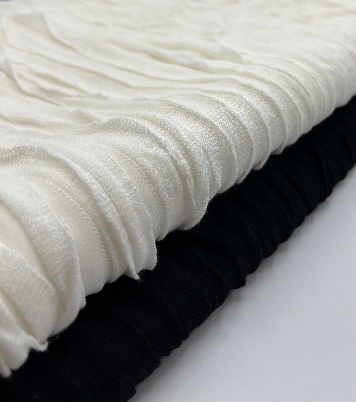 Ivory Ruffle Textured 4 Way Stretch Fabric