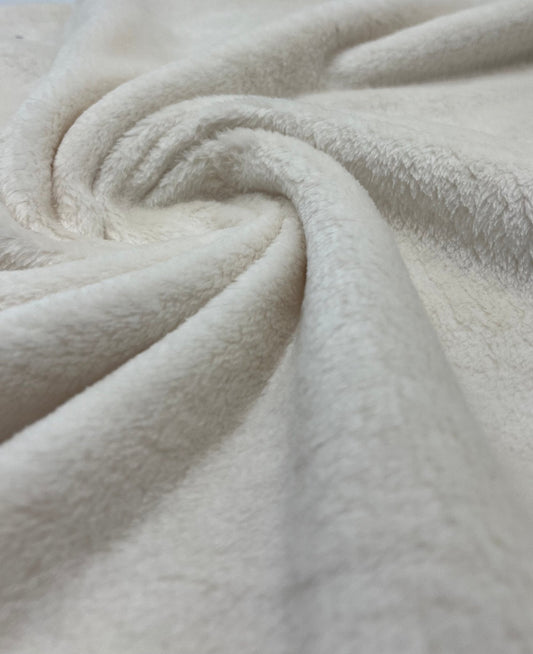 Ivory Super Soft Plain Cuddle Fleece Fabric Blanket Loungewear