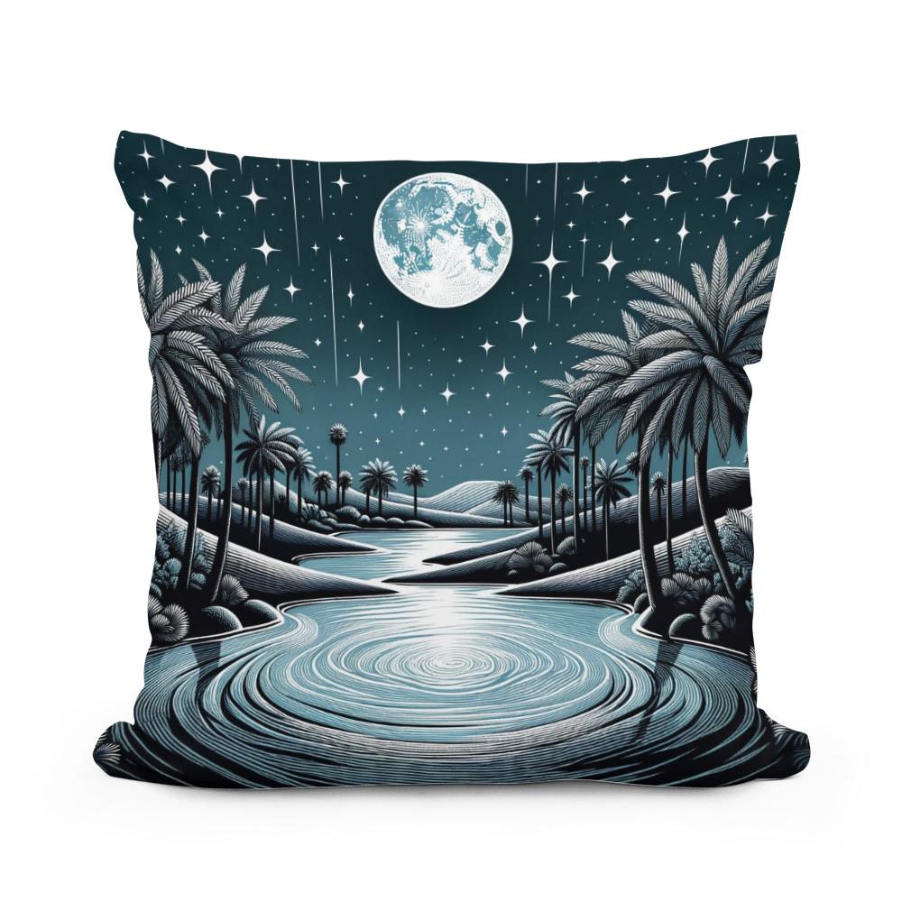 Midnight Oasis Serenade Cotton Cushion