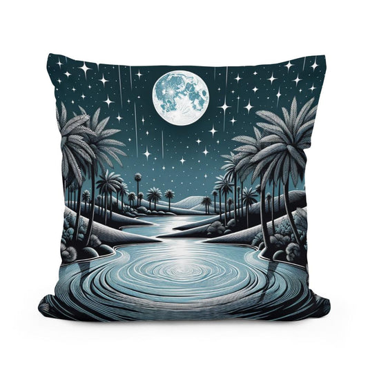Midnight Oasis Serenade Cotton Cushion