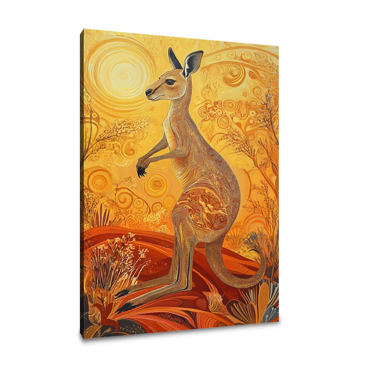 Hopping Kangaroo Canvas