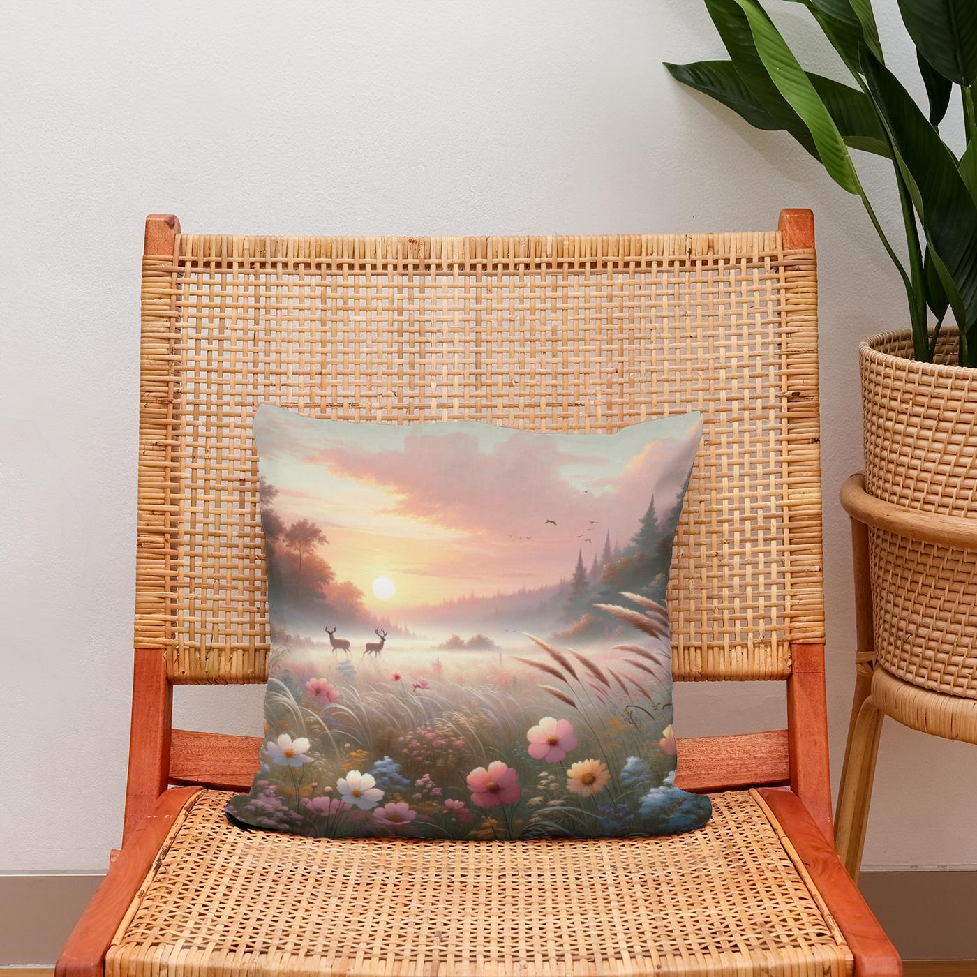 Sunrise Meadow Cotton Cushion