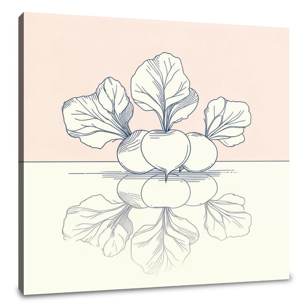 Serene Radish Reflections Canvas