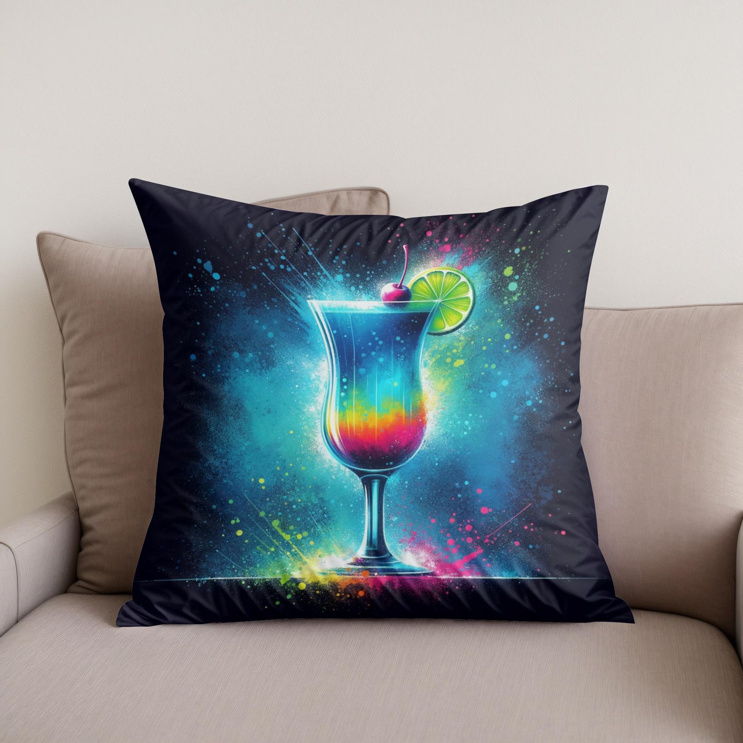 Midnight Cocktail Cotton Cushion