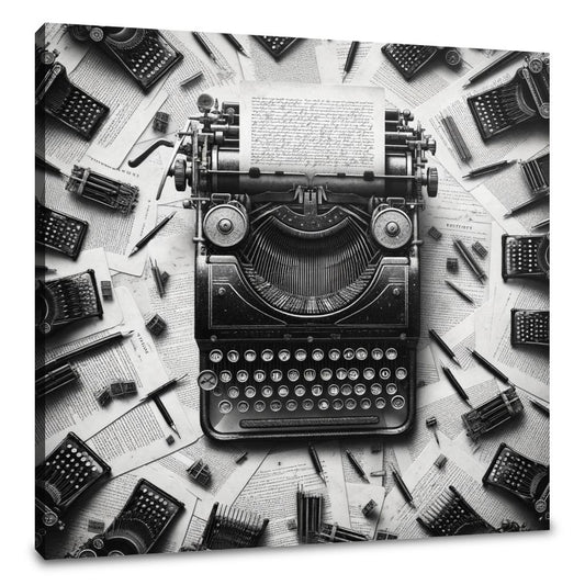 Timeless Echo: Vintage Typewriter Canvas