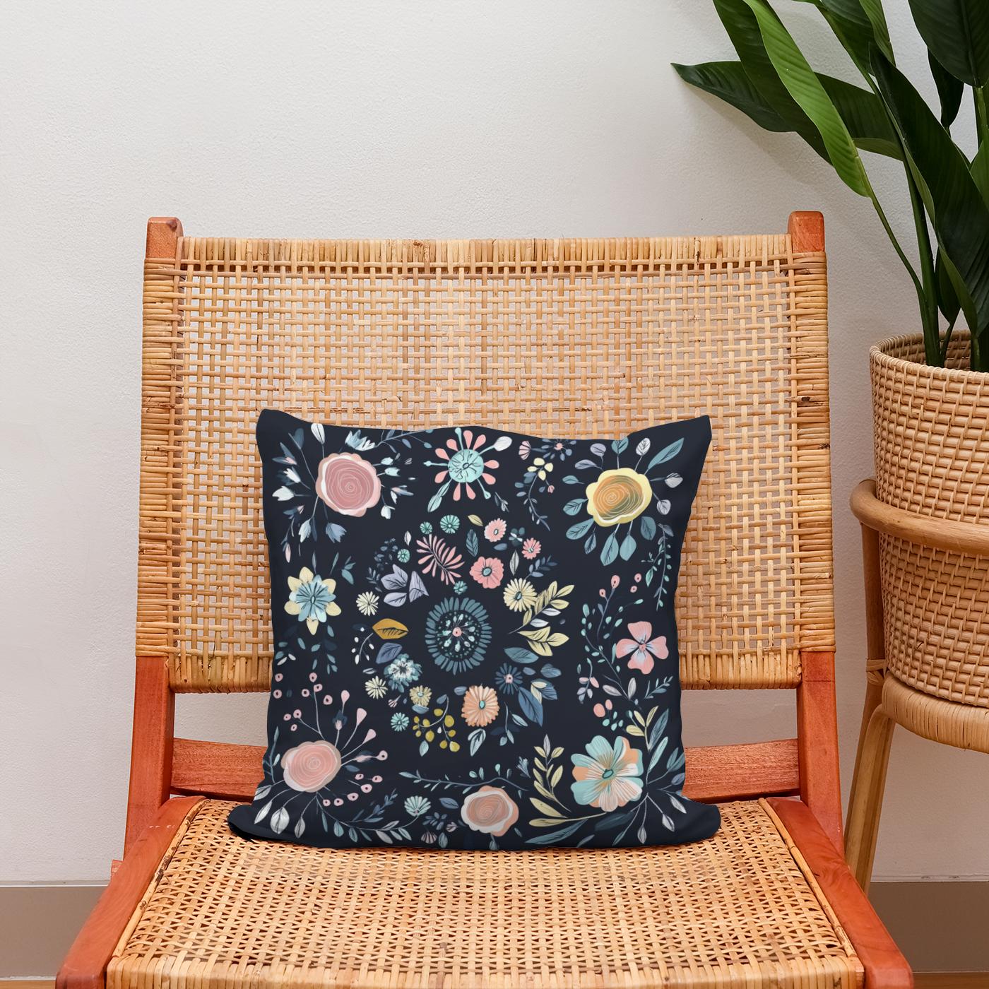 Pastel Rosette Cotton Cushion
