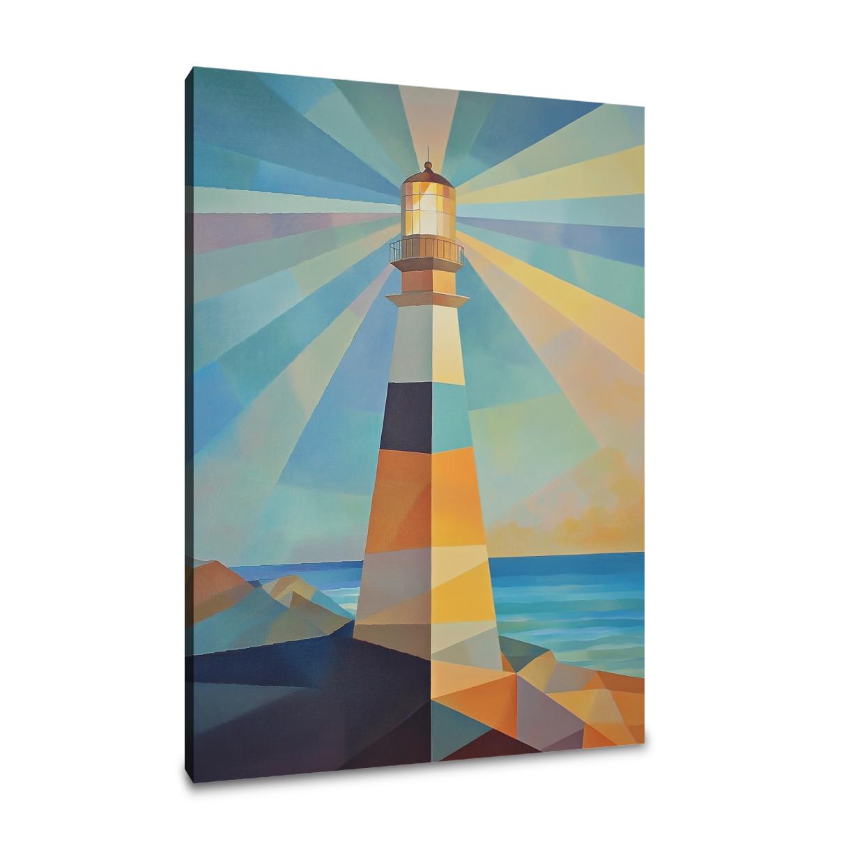 Geometric Lighthouse Canvas
