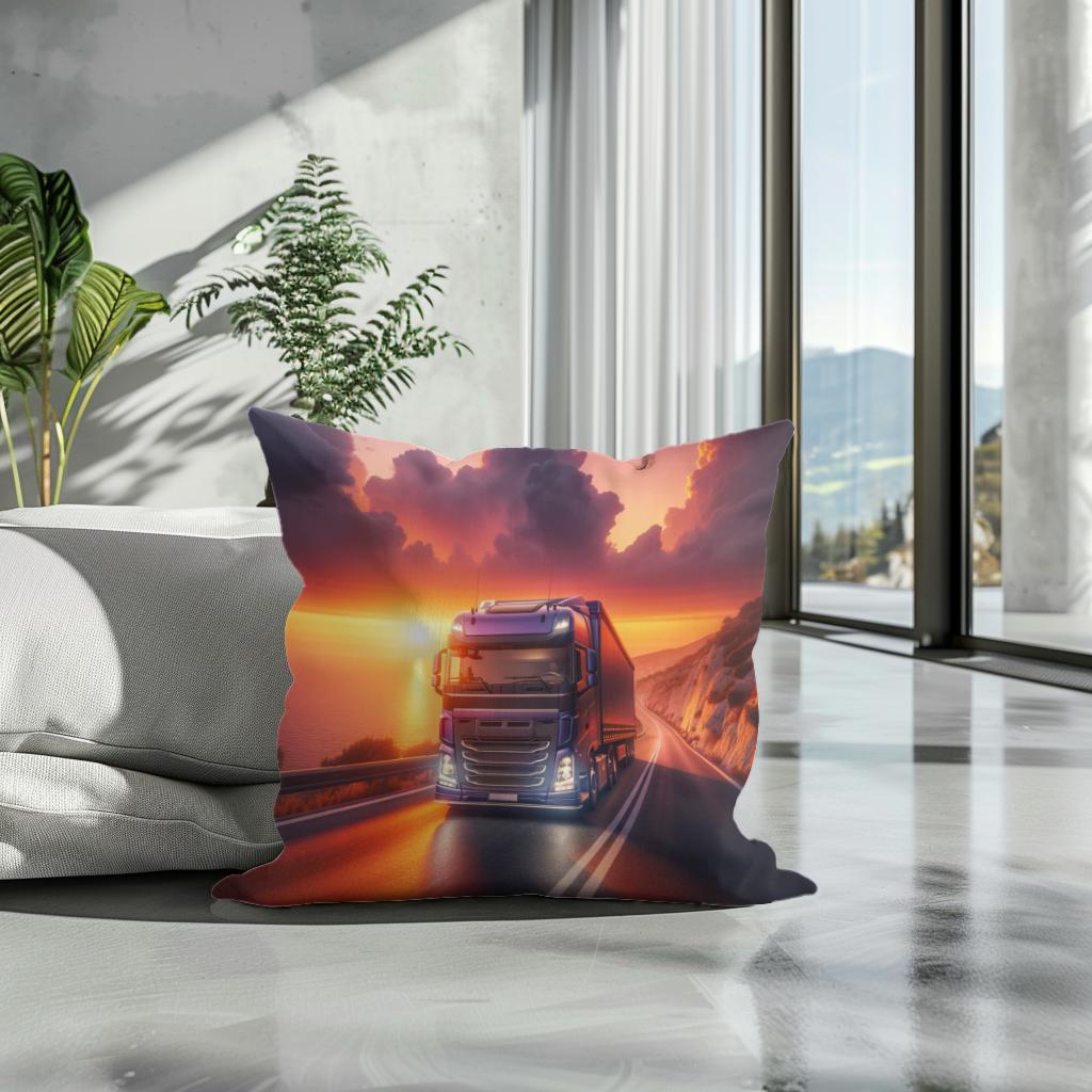 Coastal Sunset Journey Cotton Cushion