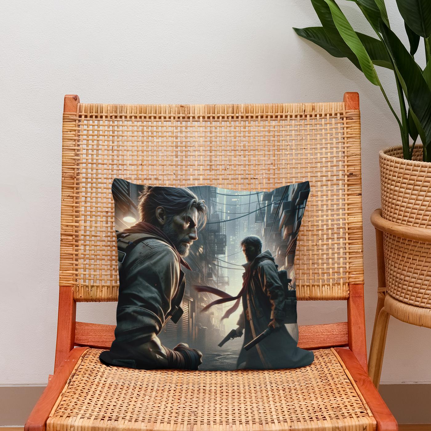 Alleyway Confrontation Cotton Cushion