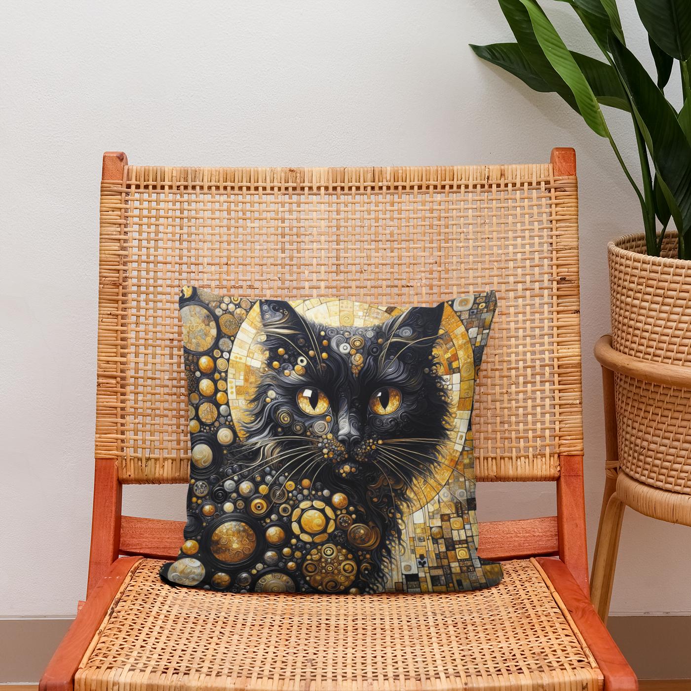 The Golden Cat Eyes Cotton Cushion