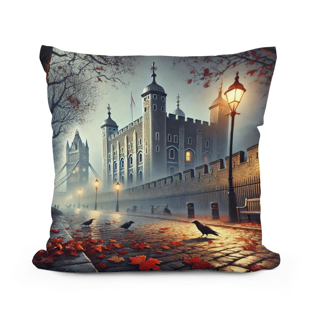 Foggy Tower London Cotton Cushion