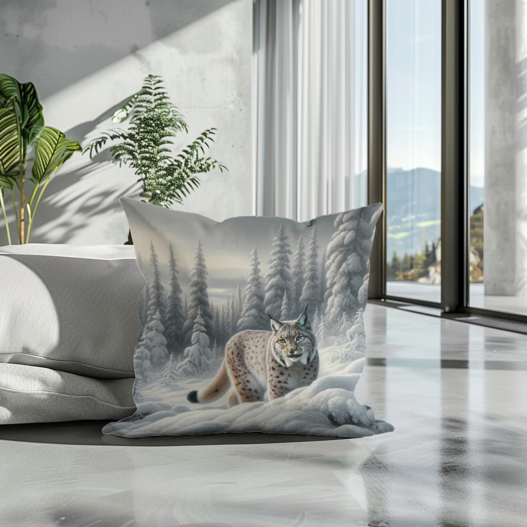 Winter Lynx Cotton Cushion