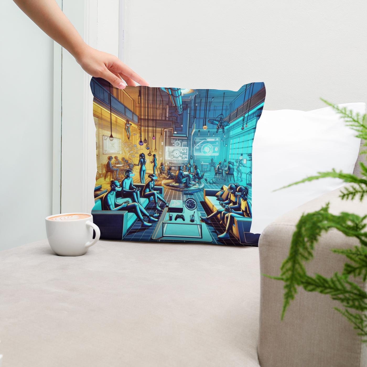 Digital Realm Cotton Cushion