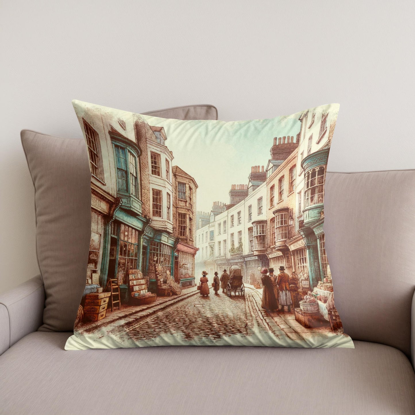 Vintage Lanes of Brighton Cotton Cushion