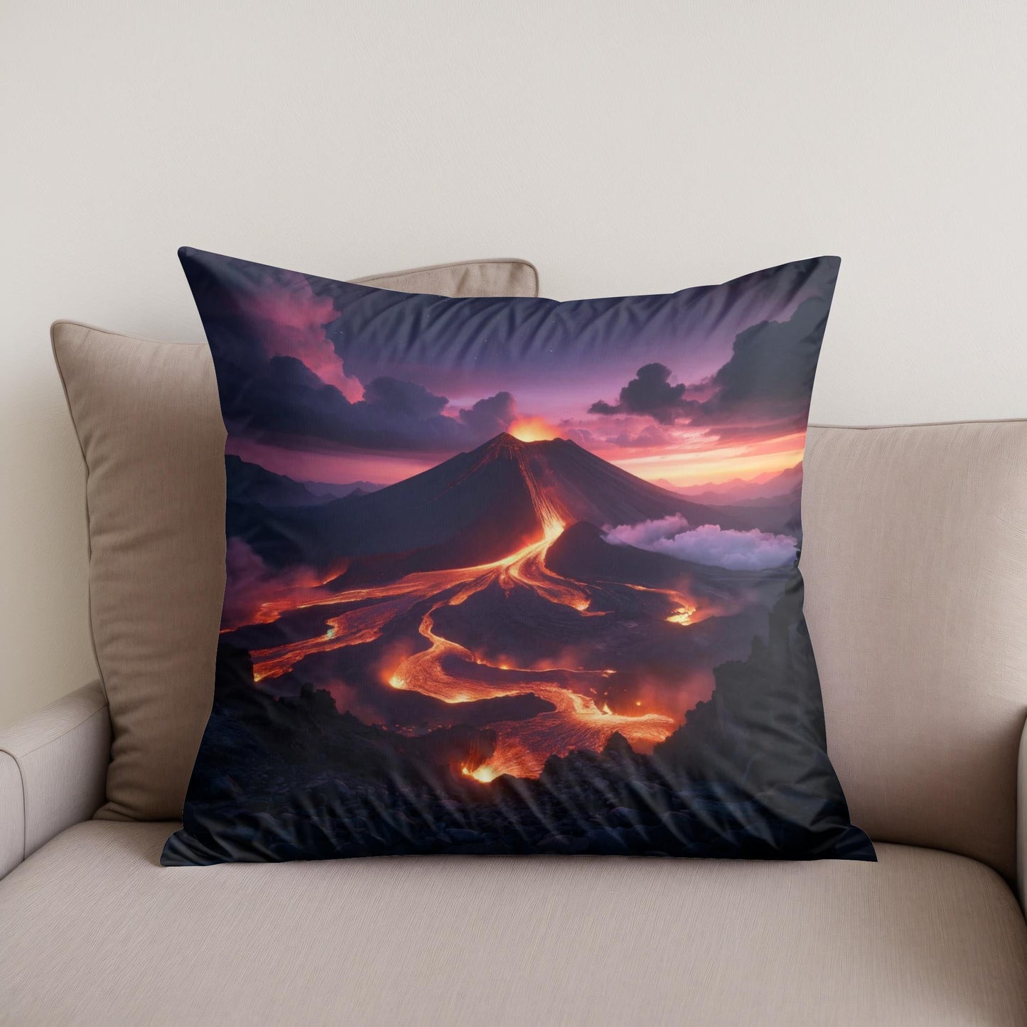 Twilight Volcano Cotton Cushion