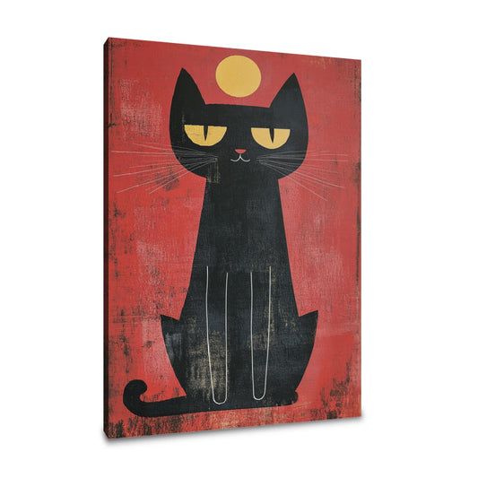 Edgy Black Cat Canvas