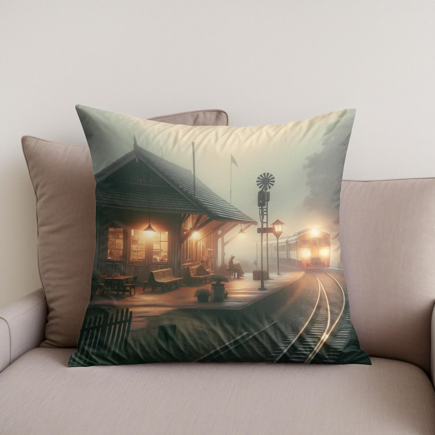 Dawn's Quiet Station Cotton Cushion
