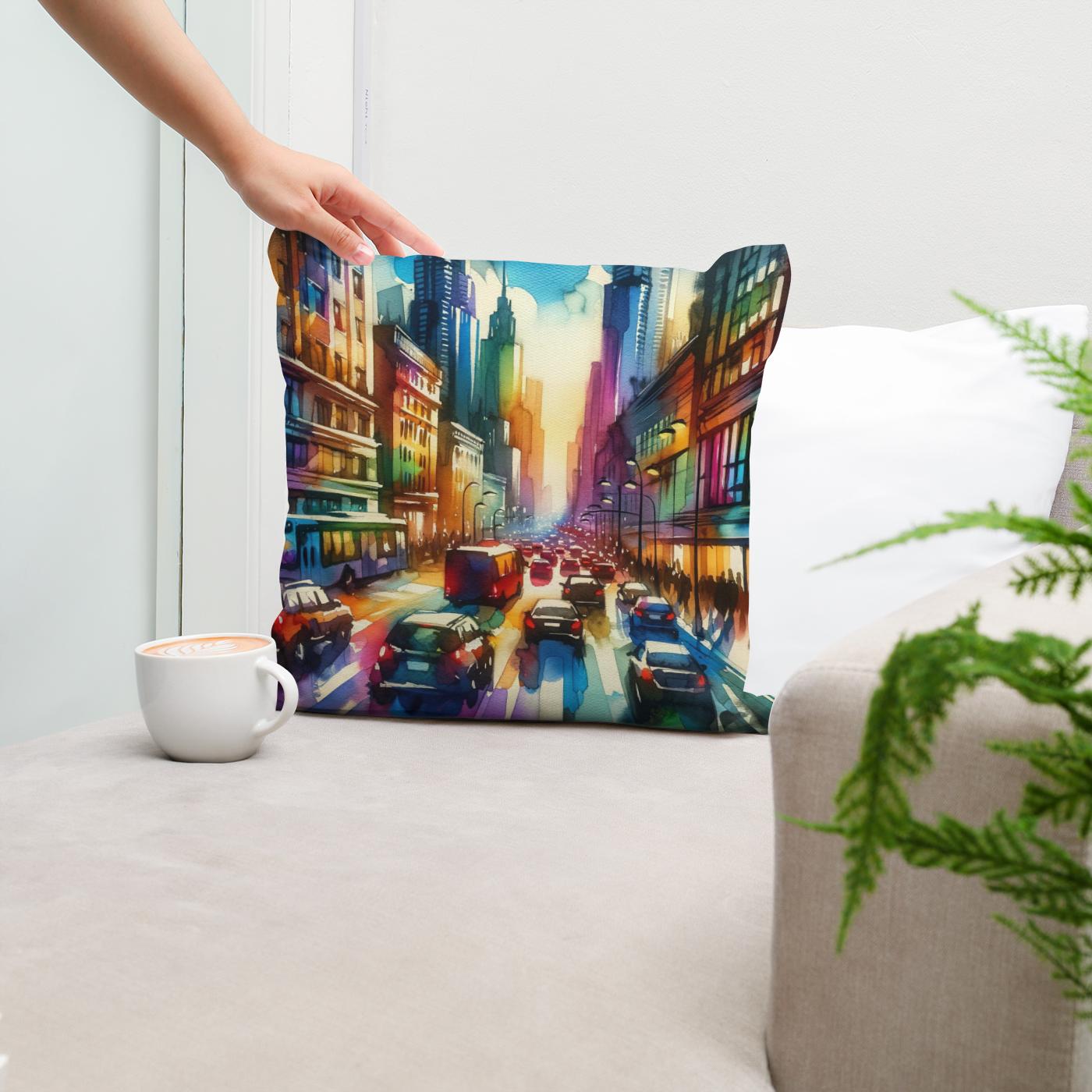 Cityscape Vibrance Cotton Cushion