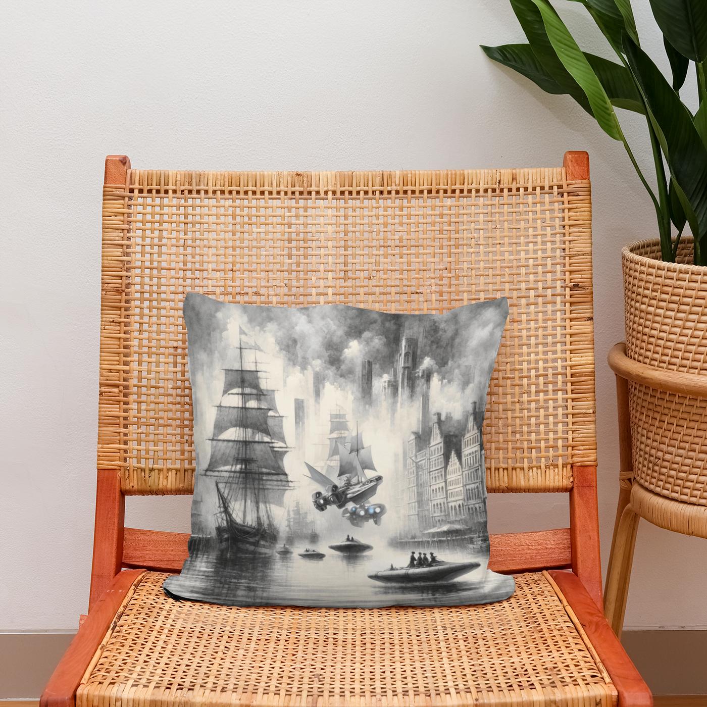 Timeless Harbor Echoes Cotton Cushion