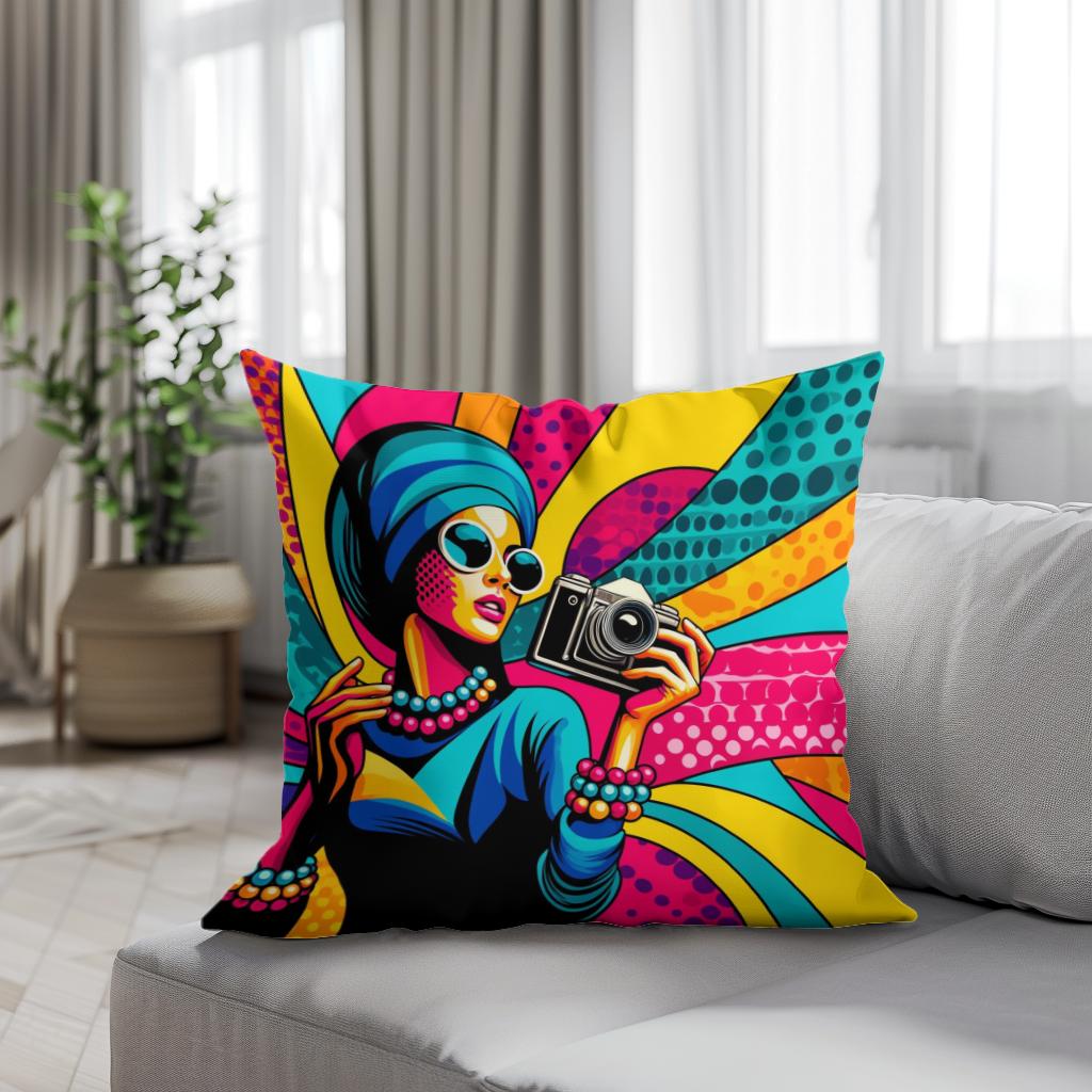 Radiant Retro Cotton Cushion
